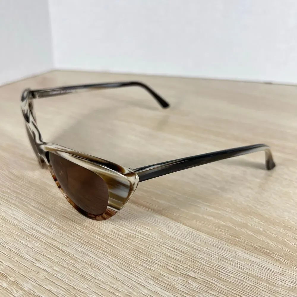 Corinne McCormack Annette 10201610 Sunglasses Striped Brown White 55-15-140